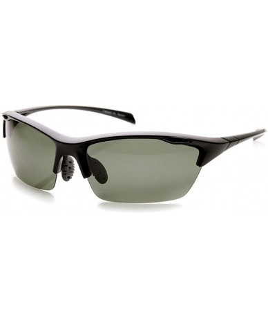 Semi-rimless Durable TR-90 Polarized Lens Semi-Rimless Extreme Sports Sunglasses - Black Smoke - CK11O5FBB9H $34.05