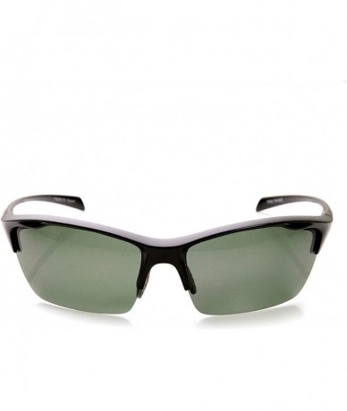 Semi-rimless Durable TR-90 Polarized Lens Semi-Rimless Extreme Sports Sunglasses - Black Smoke - CK11O5FBB9H $34.05