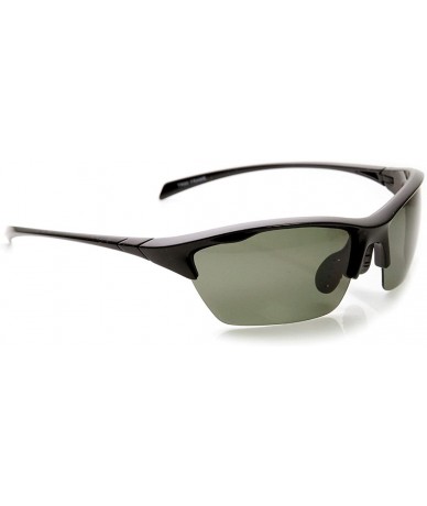 Semi-rimless Durable TR-90 Polarized Lens Semi-Rimless Extreme Sports Sunglasses - Black Smoke - CK11O5FBB9H $34.05