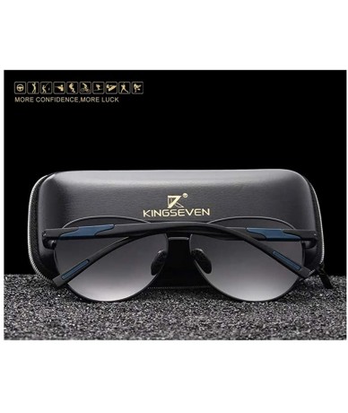 Rectangular Genuine aviator sunglasses men fashion polarized UV400 ultra light Al-Mg - Black/Silver - C718ZWL86U6 $52.27