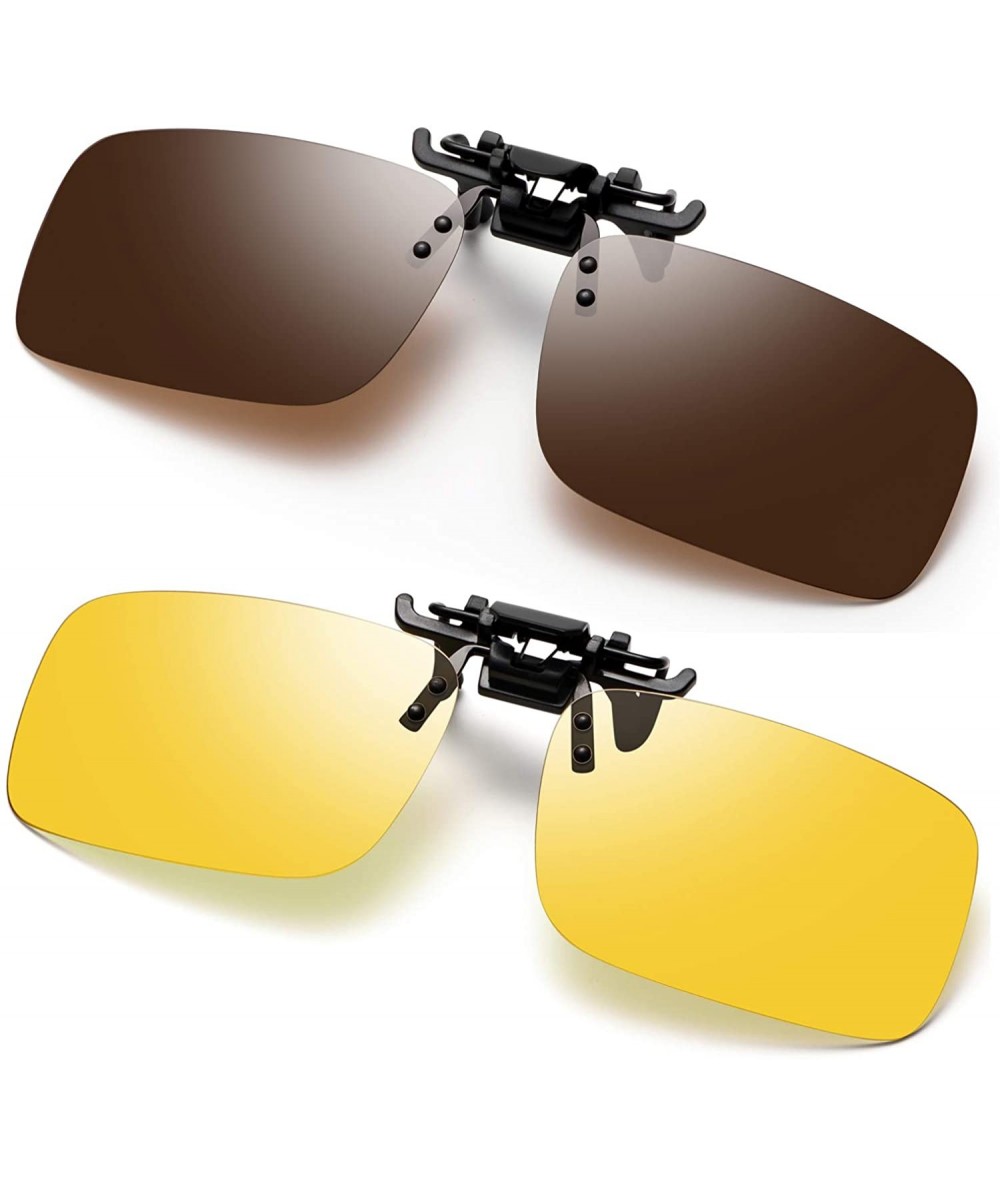 Wrap Polarized Clip on Sunglasses Anti-Glare UV 400 Protection Fishing Driving Sunglasses for Prescription Glasses - CG18ECXT...