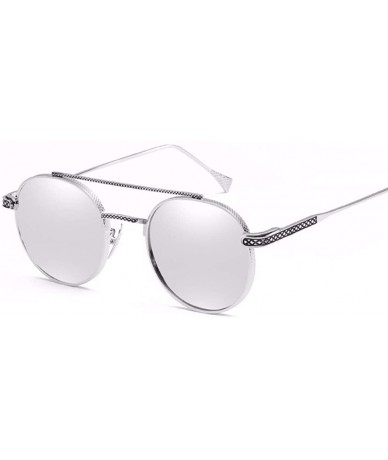 Aviator European and American RETRO SUNGLASSES universal round-faced men's and women's Sunglasses - B - CE18Q92YILZ $55.13