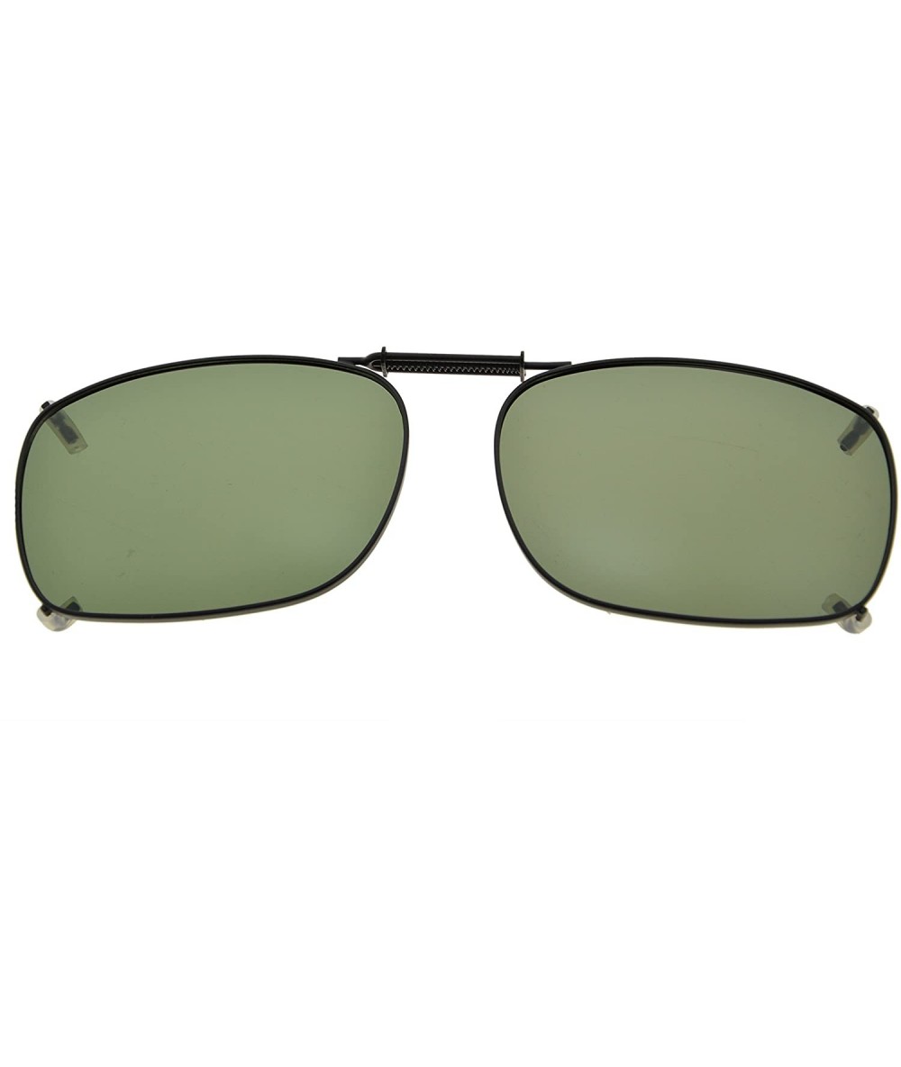 Wrap Metal Frame Rim Polarized Lens Clip On Sunglasses 2 1/16"x1 3/8" - C78-g15 - CA18M5D9404 $23.51