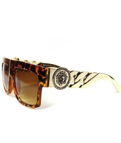 Square Hip Hop Rapper Rich Look Stylish Link Chain Mens Womens Sunglasses - CR18ECG20ZQ $22.46