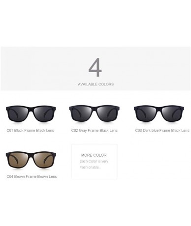 Aviator DESIGN Men Square Polarized Fishing Sunglasses For Outdoor Sports C01 Black - C02 Gray - C518XE0I02T $27.51