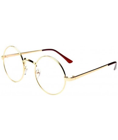 Rimless Fashion Unisex Classic Metal Frame Mirror Rounded Glasses - Gold - C3193XHSRZZ $18.29