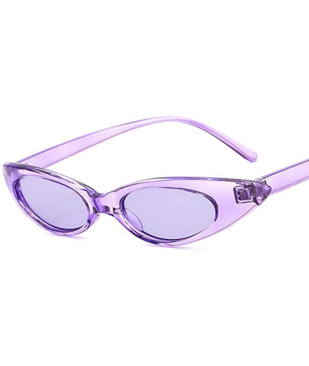 Cat Eye Vintage Sunglasses Women Brand Designer Cute Sexy Cat Eye Eyewear Retro C1 - C4 - CC196R9QC8X $18.36