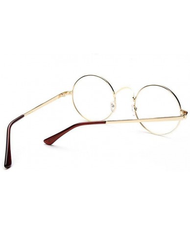 Rimless Fashion Unisex Classic Metal Frame Mirror Rounded Glasses - Gold - C3193XHSRZZ $18.29