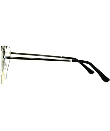 Oversized Womens Clear Lens Fashion Glasses Oversized Angled Heart Shape Eyeglasses - Silver - CB180TMAG2D $19.94