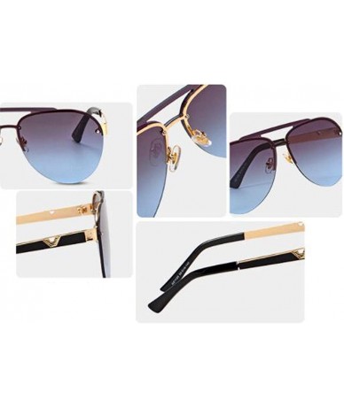 Aviator Fashion 2019 sunglasses - ladies fashion frame double beam sunglasses sunglasses - C - C218SEHE7LS $76.21