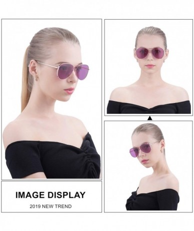 Aviator Military Polarized Aviator Sunglasses for Women Metal Frame UV400 Protection - CA18W7Y7MC5 $27.62