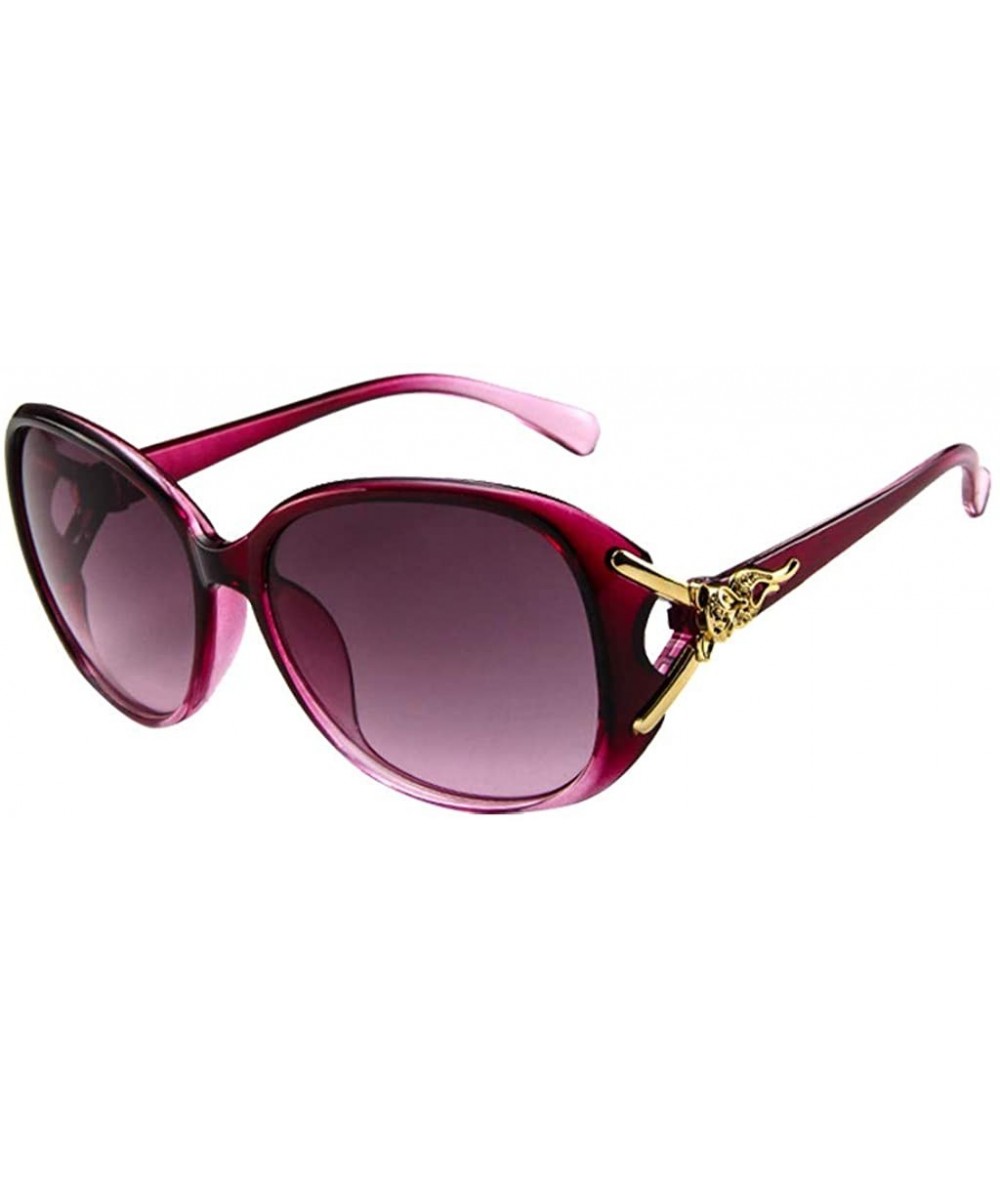 Wrap Sunglasses for Women Men - Plastic Frame Lens Retro Shades UV400 Protection Sun Glasses - Purple - CF190DKSSED $16.73