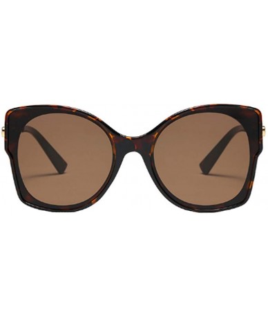 Cat Eye Women's Vintage Cat Eye Resin Full-Frame Ocean Piece Lens Sunglasses - Leopard Brown - CP18W7HNTM7 $45.75