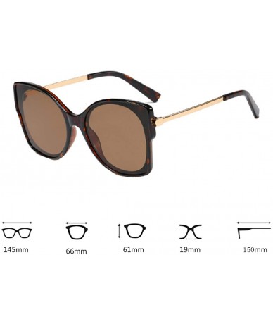 Cat Eye Women's Vintage Cat Eye Resin Full-Frame Ocean Piece Lens Sunglasses - Leopard Brown - CP18W7HNTM7 $45.75