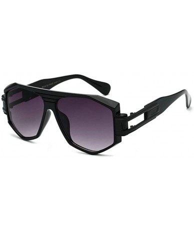 Oversized Oversized Square Sunglasses Unisex Flat Top Square Frame Shades NX - Black&gray - C318M3SE8X7 $24.95