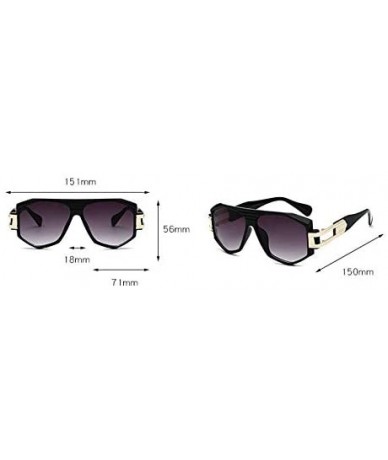 Oversized Oversized Square Sunglasses Unisex Flat Top Square Frame Shades NX - Black&gray - C318M3SE8X7 $24.95