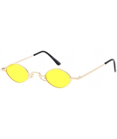 Oval Fashion Wired Frame Retro Skinny Oval Lens Sunglasses L22 - Yellow - C719203DDHI $20.79