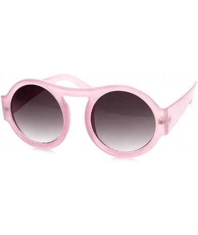 Oversized Thick Bold Round Circle Pastel Frame Oversized Sunglasses (Pink) - CW11EFVSS3D $19.94