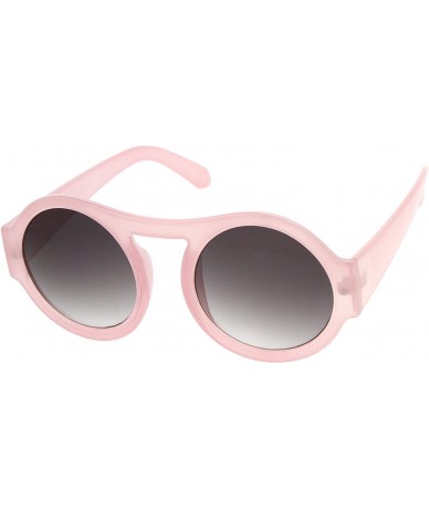 Oversized Thick Bold Round Circle Pastel Frame Oversized Sunglasses (Pink) - CW11EFVSS3D $19.94