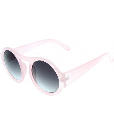 Oversized Thick Bold Round Circle Pastel Frame Oversized Sunglasses (Pink) - CW11EFVSS3D $19.94