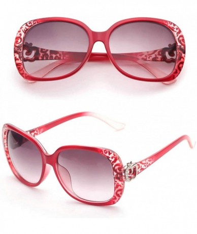 Sport Vintage style Hollow Apple Sunglasses for Women Plastic AC UV400 Sunglasses - White Red - CA18SZTYYTY $29.21