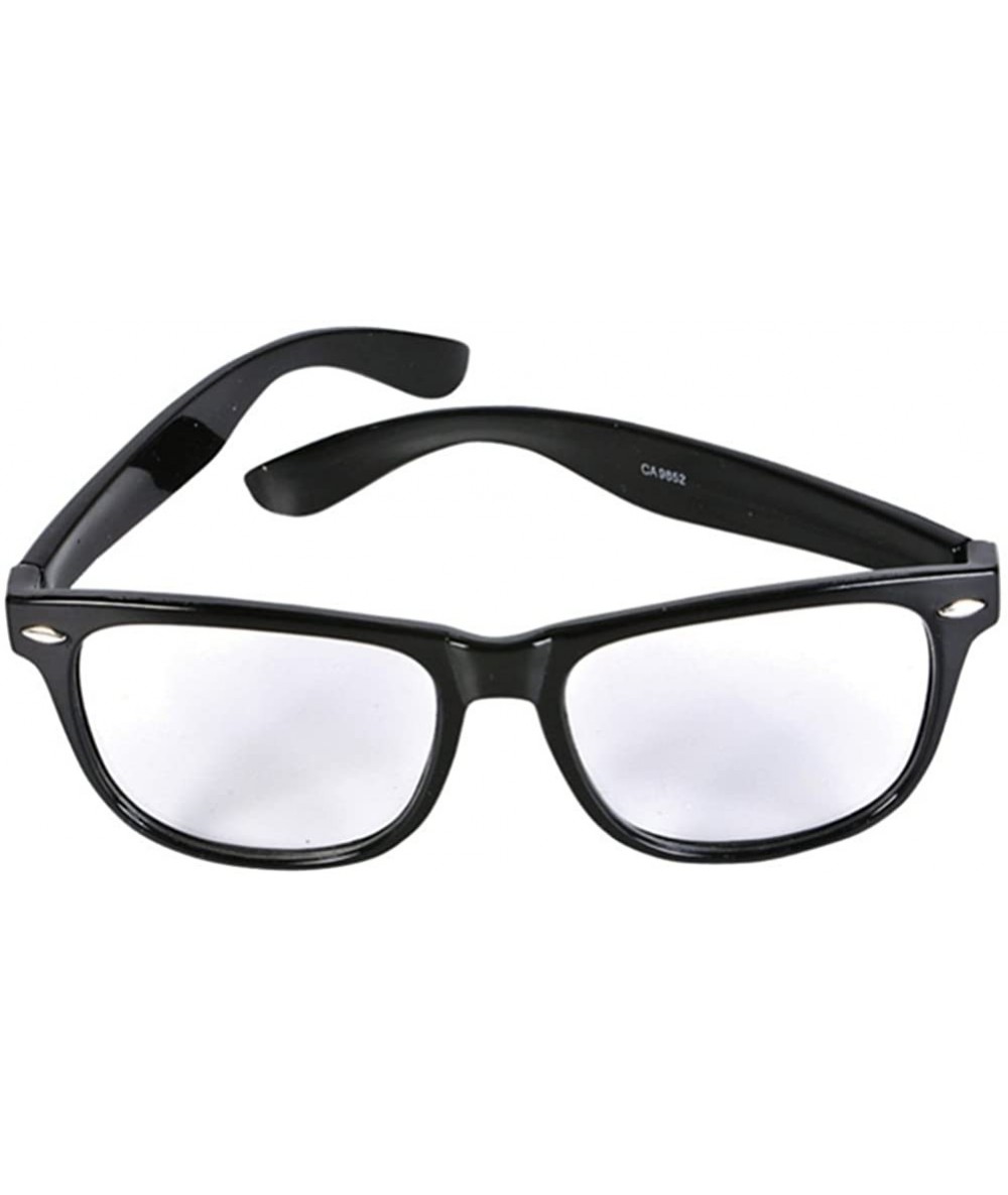 Wayfarer Vintage Nerd glasses classic Clear Sunglasses - Black - C21139JUL69 $16.34