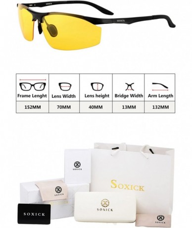 Rimless Night Driving Glasses Anti Glare Yellow Polarized Lenses Matte Black Magnalium Frame - Matte Black-2 - C21836YW66R $9...