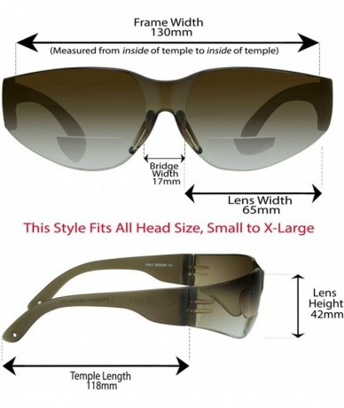 Rimless Safety Bifocal Sunglasses ANSI Z87 Lightweight Rimless Sporty Outdoor - Gradient Smoke & Gradient Brown Combo - CN18Y...