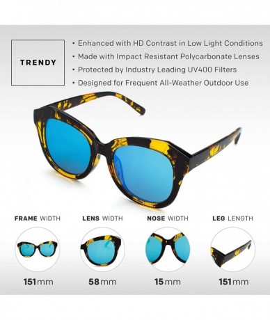 Sport Designer Square Women's Sunglasses - Trendy Womens Fashion Glasses with UV Sun Protection - Reign - Blue - CZ18EMED8IR ...