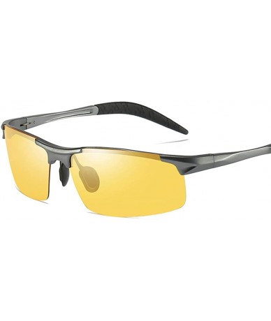 Semi-rimless Men's Polarized Photochromic Semi-Rimless Sunglasses Driving Eyewear - Gray Legs - CH18HEG2QW5 $22.32