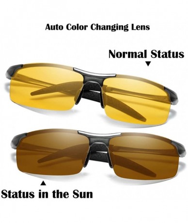 Semi-rimless Men's Polarized Photochromic Semi-Rimless Sunglasses Driving Eyewear - Gray Legs - CH18HEG2QW5 $22.32