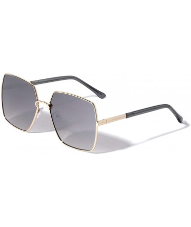 Square Square Geometric Color Mirror Fashion Sunglasses - Silver - CX196KW45ZZ $27.26