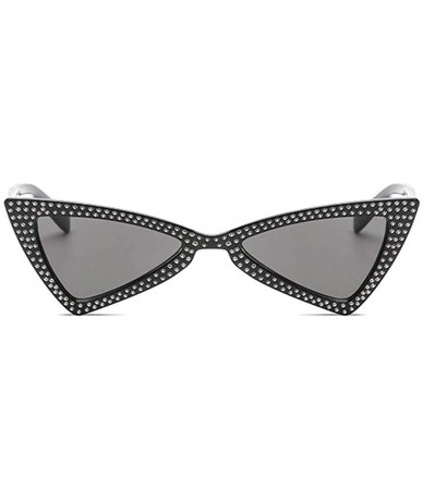 Cat Eye Triangle Sunglasses Women Sunshade Rhinestone Butterfly Frame Cat Eye Sun Glasses Female Black Eyewear UV400 - CH198N...