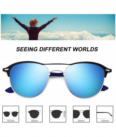 Sport Polarized Sunglasses for Women Men -HD Anti-Glare Lenses UV 400 Protection - Blue - CD194HDZI2R $33.84