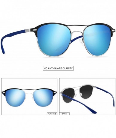 Sport Polarized Sunglasses for Women Men -HD Anti-Glare Lenses UV 400 Protection - Blue - CD194HDZI2R $33.84