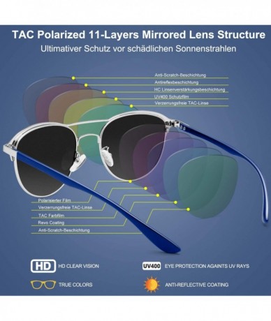 Sport Polarized Sunglasses for Women Men -HD Anti-Glare Lenses UV 400 Protection - Blue - CD194HDZI2R $33.84