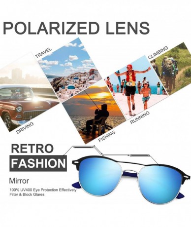 Sport Polarized Sunglasses for Women Men -HD Anti-Glare Lenses UV 400 Protection - Blue - CD194HDZI2R $33.84