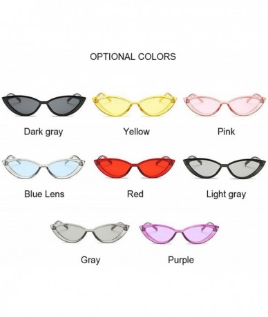 Round Cute Sexy Retro Cat Eye Sunglasses Women Small Black Transparent Triangle Vintage Cheap Sun Glasses Red Uv400 - CD197A2...