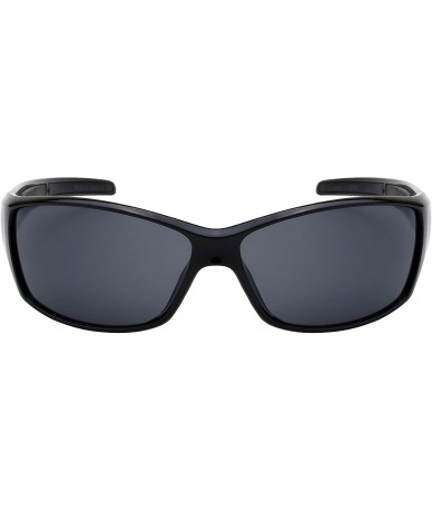 Wrap Sports Wrap Sunglasses w/Flash Mirror Lens 570086MMT-FM - Black - CT12JP3IA7D $18.68