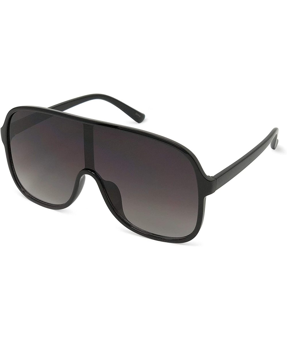 Aviator Large Flat Face Modern Aviator Style Sunglasses - Black/Olive - CF18KKZXC34 $19.13