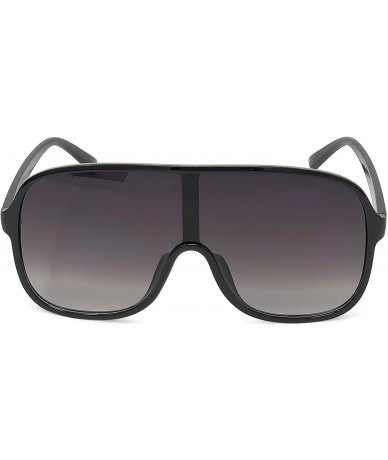 Aviator Large Flat Face Modern Aviator Style Sunglasses - Black/Olive - CF18KKZXC34 $19.13