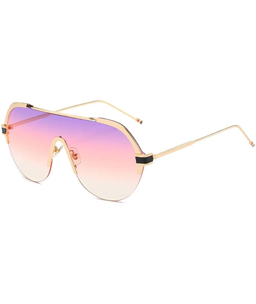 Rimless Siamese Piece Sunglasses Ocean Piece Fashion Sunglasses Trend Personality Big Box - C818X84O0GK $82.55