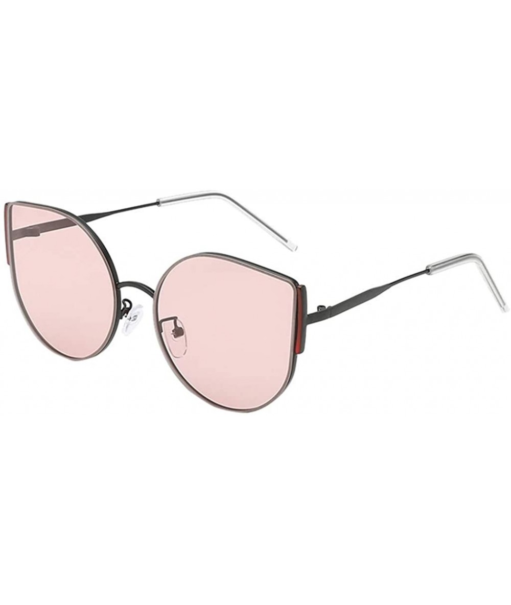 Round Vintage Round Sunglasses for Women Classic Retro Designer Style - Pink - CO1947USZDX $15.54