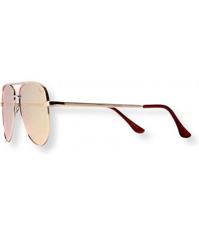 Aviator Fashionable Metal Aviator Sunglasses with Oversize Flat Reflective Mirror Lenses (GEMINI) - Gold - CK186GEAOM0 $30.16