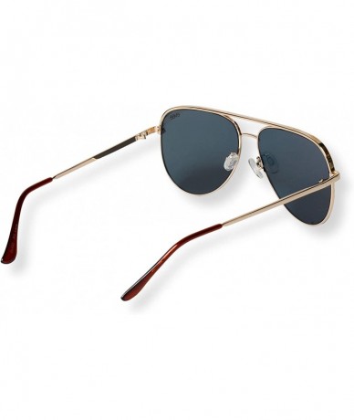 Aviator Fashionable Metal Aviator Sunglasses with Oversize Flat Reflective Mirror Lenses (GEMINI) - Gold - CK186GEAOM0 $30.16