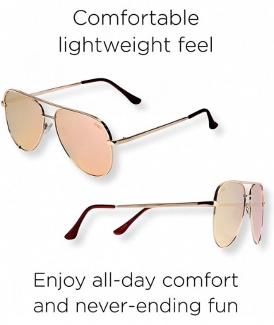 Aviator Fashionable Metal Aviator Sunglasses with Oversize Flat Reflective Mirror Lenses (GEMINI) - Gold - CK186GEAOM0 $30.16