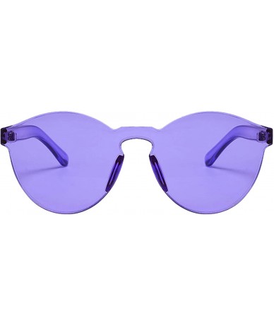 Rimless Rimless Tinted Sunglasses Transparent Candy Color Glasses - Purple - CY18Q7LQ4HC $26.19