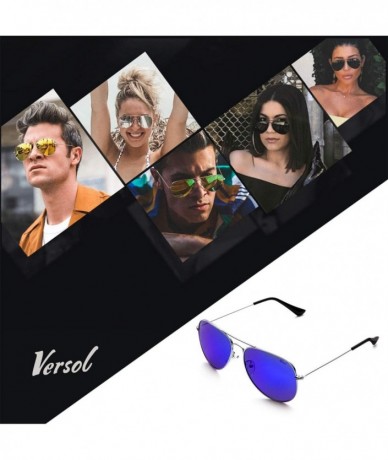 Oversized Aviator Sunglasses for Men Women Mirrored Lens UV400 Protection Lightweight Polarized Aviators Sunglasses - CZ18LDT...