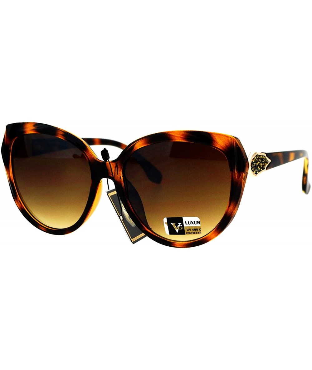 Butterfly Womens Butterfly Frame Sunglasses Drusy-Like Decor Fashion Shades UV 400 - Tortoise - C418567GQ5N $21.68