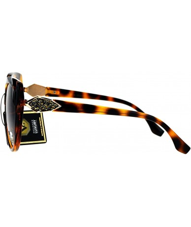 Butterfly Womens Butterfly Frame Sunglasses Drusy-Like Decor Fashion Shades UV 400 - Tortoise - C418567GQ5N $21.68